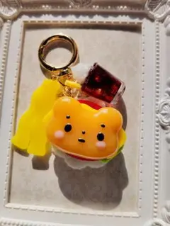 くまのハンバーガーセット レジンキーホルダー コーラフロート