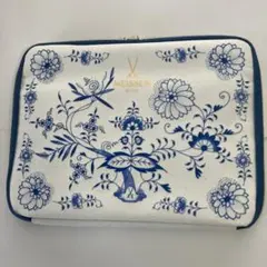 【新品未使用】マイセン ブルーオニオン柄 10ポケット 収納ポーチ