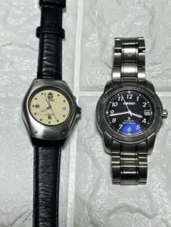 SEIKO キネティック　腕時計　メンズ　レディース2本セット