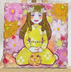 手描きイラスト「幸せだったころ」キャンバス画