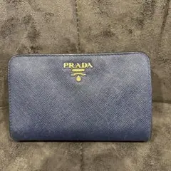 PRADA ネイビー 二つ折り財布