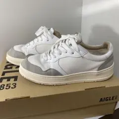 AIGLE キャンバス スニーカー　白　24.5cm