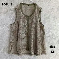 ✨️超美品✨️LOBJIE ロブジェ　ノースリーブ　ブラウス　レース　シースルー