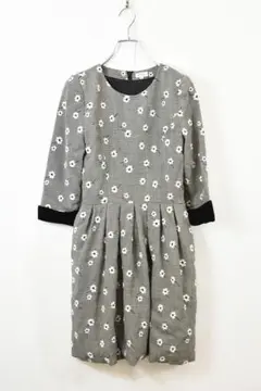 FOXEY 花柄 レース 刺繍 ワンピース ドレス タック プリーツ