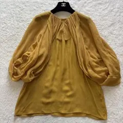 GIAMBATTISTA VALLI シルクシフォンブラウス　イエロー