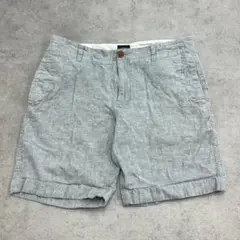 J.CREW　リネン混　ハーフパンツ　ショートパンツ　古着　ライトグレー　W34