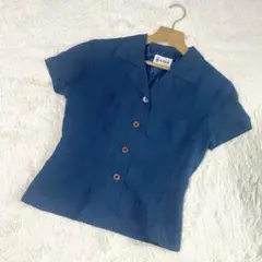 [値下げ]美品✨ Ennea 襟付き ボタンシャツ Tシャツ ブルー レディース
