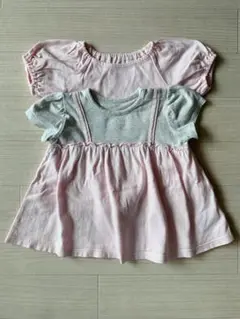 ベルメゾン　ワンピース風Tシャツ　80cm 女の子 2枚セット