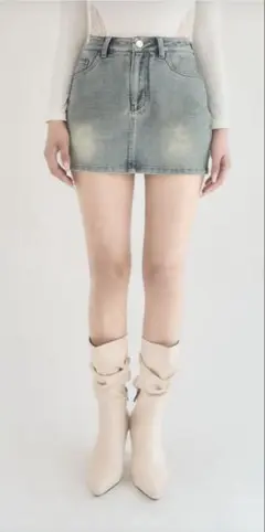 YILON WASH DENIM MINI SKIRT デニムスカート