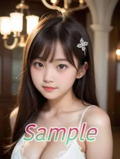 1点物 可愛い A4 AI 美女 ポスター 清楚 爆乳 黒髪 巨乳 U339