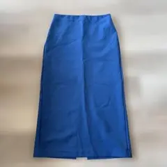 UNIQLO 青 タイトスカート スリット入り