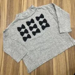 toi toi toi 長袖　Tシャツ　ロンT グレー　黒　リボン　 100