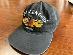 CHALLENGER キャップ　フレイムフィッシュ　黒　ヴィンテージ加工　刺繍 CHALLENGER [チャレンジャー] FLAME FISH CAP フレイム