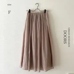 【アーバンリサーチDOORS】コットンシフォンロングスカート ピンク