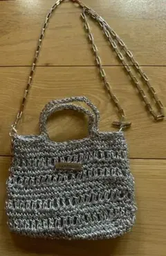 ハンドメイド シルバーショルダーバッグ