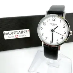 【箱・ほぼ未使用】MONDAINE 希少文字盤 赤針 スイス鉄道 腕時計