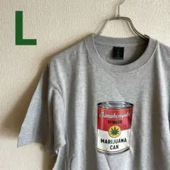 新品L 七本指 NANAHONYUBI アンディ缶 Tシャツ グレー　大麻