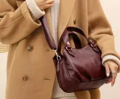 最終価格☆CIARA 2way ショルダーバッグ ワインレッド