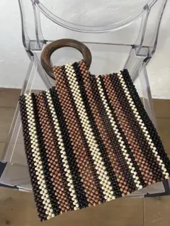 トゥモローランド ウッドビーズスクエアバッグ　MARCHER 美品