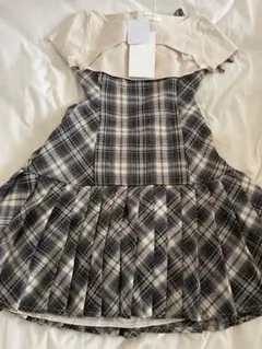 andmary Karen check mini dress beige s