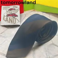 【美品】Tomorrowland 限定モデルストライプタイ　ネイビー×ブラウン