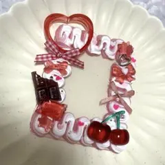 ホイップデコ　さくらんぼハート　赤