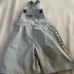 PINK CHOCOLAT グレーオーバーオールショートパンツ