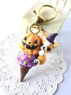 フェイクスイーツ*コーギーちゃん・ハロウィンアイス・チャーム*HELLOWEEN