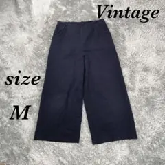 Vintage ヴィンテージ (M) ワイドパンツ 日本製 ワッフル生地 毛混