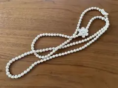 明日まで！シルクボールお花モチーフロングネックレス❤︎シルク100%