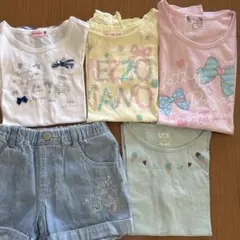 女の子　半袖Tシャツ　ショートパンツ 5点まとめ売り　130