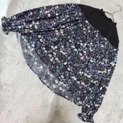 wears inc. 長袖トップス 花柄 フリーサイズ ブラック