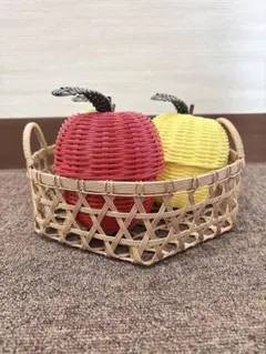 りんごの形 デザインバスケット 3個セット+オマケ付