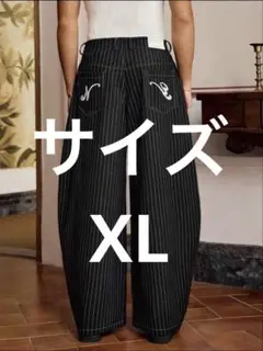 SWAVVY ストライプ ワイドパンツ