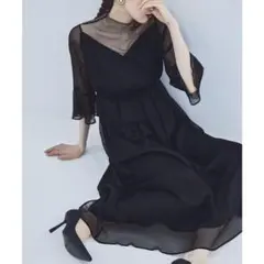 etoll. ラメチュールシフォンドレス ワンピース