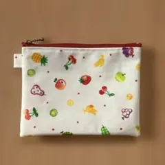 9/1までの出品/果物柄ラミネートとメッシュのビニールのポーチ