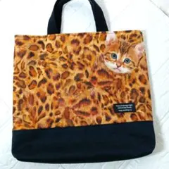 リアルねこちゃん＊ベンガル♡ミニトートバッグ＊そこまでトート＊お散歩バッグ
