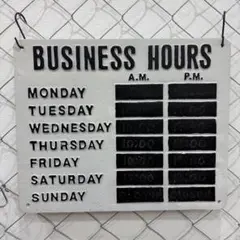 美品中古キャストアイアンポッシュリビングサインプレートBUSINESSHOURS