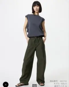 ジャージーバレルレッグパンツ オリーブ ユニクロ