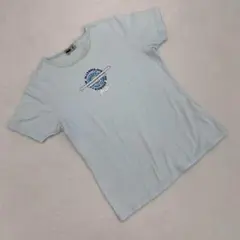 FILA Tシャツ 半袖 ラウンドネック スカイブルー 水色 プリント ロゴ M
