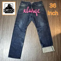 XLARGEエクストララージ 青耳ペイントデニム ジーンズ 36Inch