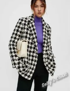 ❤️22秋冬新作 ♡ maje 千鳥格子ツイードジャケット 新品♡ 037