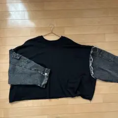 デニム切り返し長袖