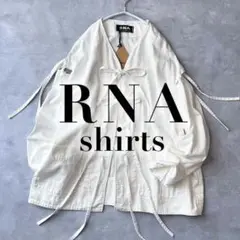 新品 RNA アールエヌエー リボンタイBIGシャツ ゆったり 白 コットン