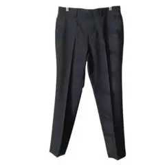 美品◎センタープレスチェックスラックス リントラク加工 グレー（W79））