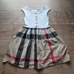 ☆BURBERRYチルドレン☆大柄チェックワンピース☆美品６Y☆