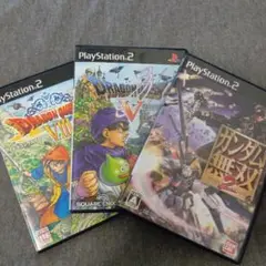 PS2 ゲームセット ドラゴンクエストV・VIII & ガンダム無双2