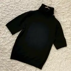 field dream 半袖ニット ブラック M キレイめ タートルネック