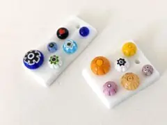 ベネチアンガラス ミルフィオリ カボション 穴あり ガラス ナギット