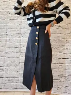 ミモレ丈 タイトスカート 韓国 フォーマル スリット